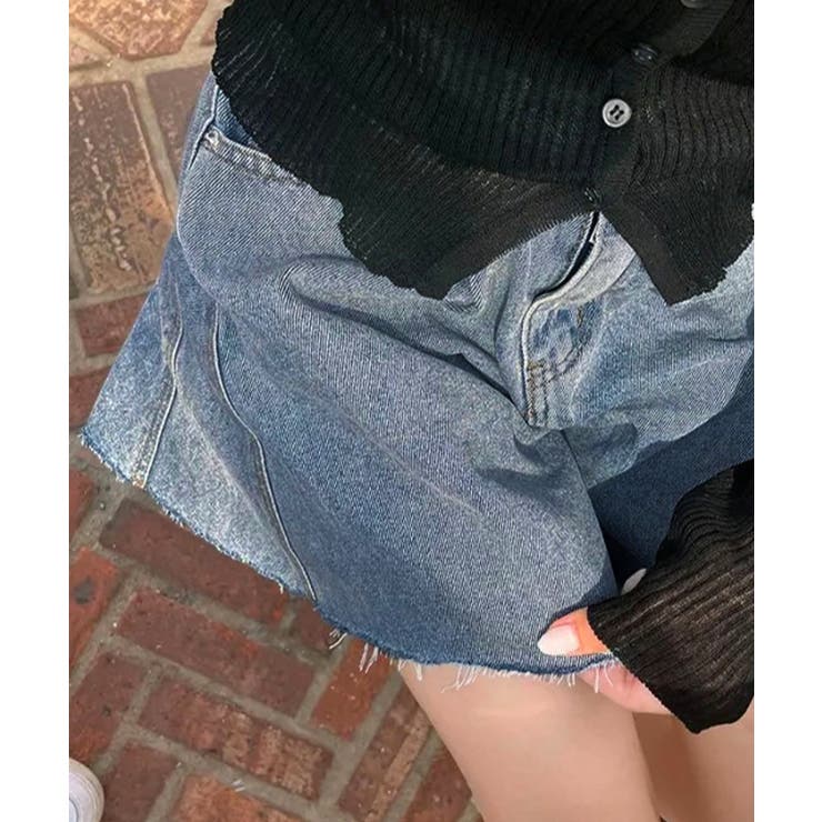 フレアデニムショートパンツ カットオフ 切りっぱなし | Riff | 詳細画像17 