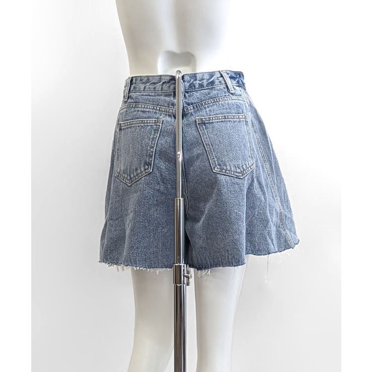 フレアデニムショートパンツ カットオフ 切りっぱなし | Riff | 詳細画像22 
