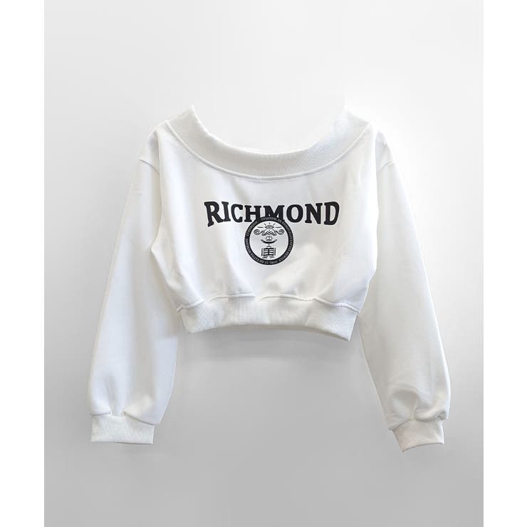 ロゴプリントオフショルトレーナー ショート丈 クロップド丈 | Riff | 詳細画像30 