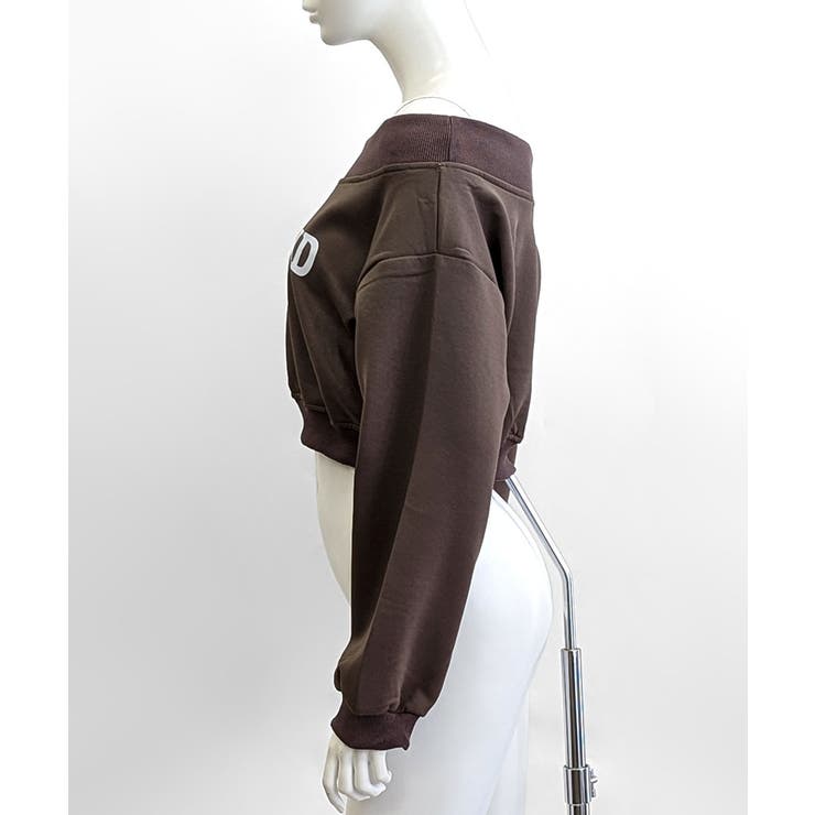 ロゴプリントオフショルトレーナー ショート丈 クロップド丈 | Riff | 詳細画像33 