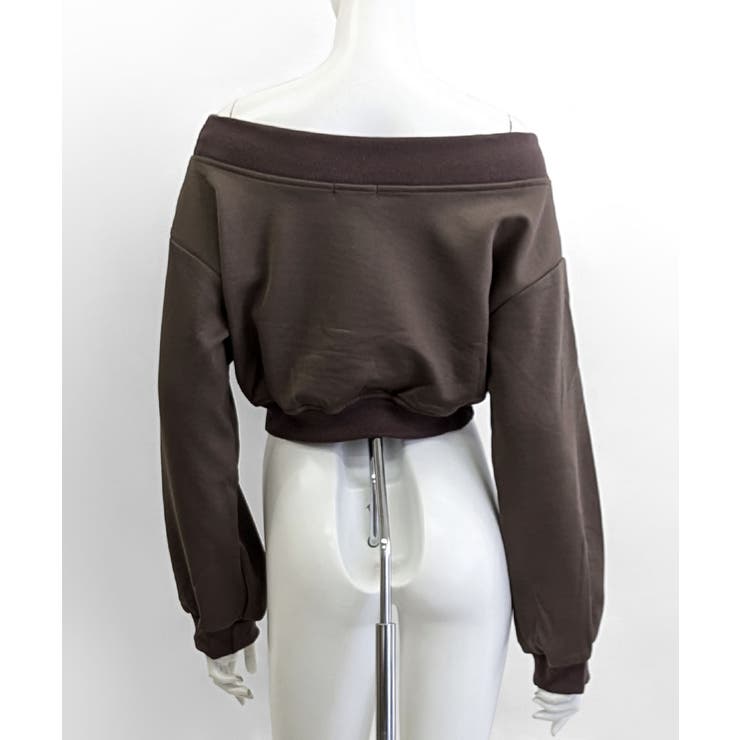 ロゴプリントオフショルトレーナー ショート丈 クロップド丈 | Riff | 詳細画像34 