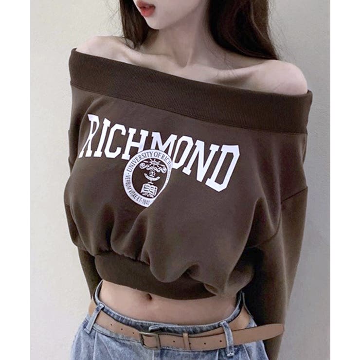 ロゴプリントオフショルトレーナー ショート丈 クロップド丈 | Riff | 詳細画像4 