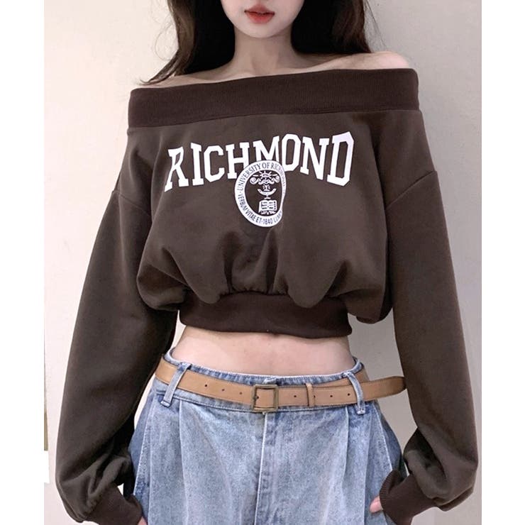 ロゴプリントオフショルトレーナー ショート丈 クロップド丈 | Riff | 詳細画像7 