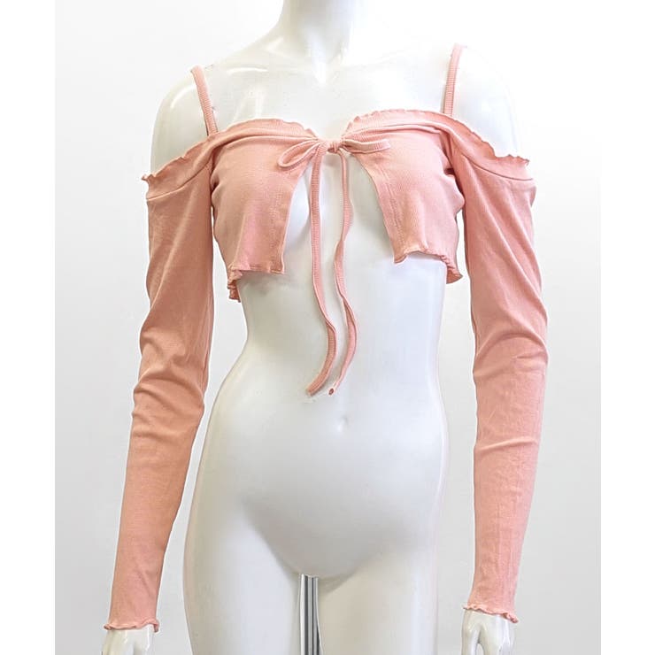 オフショルカーディガン ショート丈 リボン | Riff | 詳細画像24 