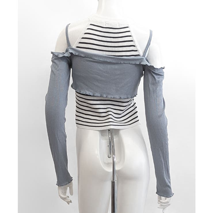 オフショルカーディガン ショート丈 リボン | Riff | 詳細画像28 