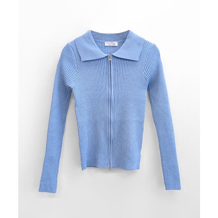 ダブルジップトップス リブニット カーディガン | Riff | 詳細画像18 
