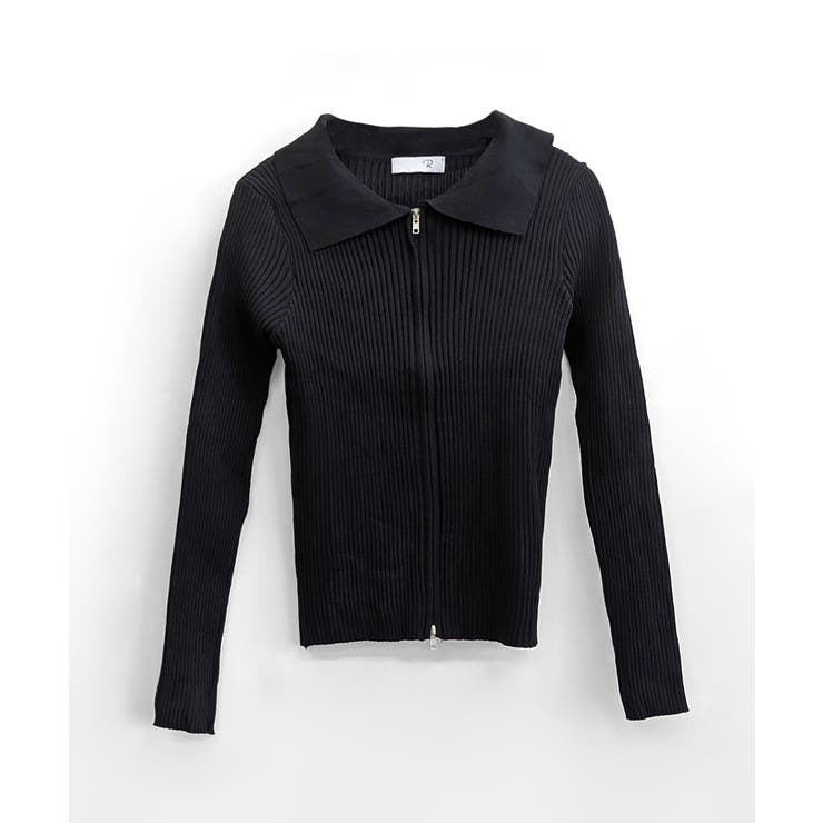 ダブルジップトップス リブニット カーディガン | Riff | 詳細画像19 