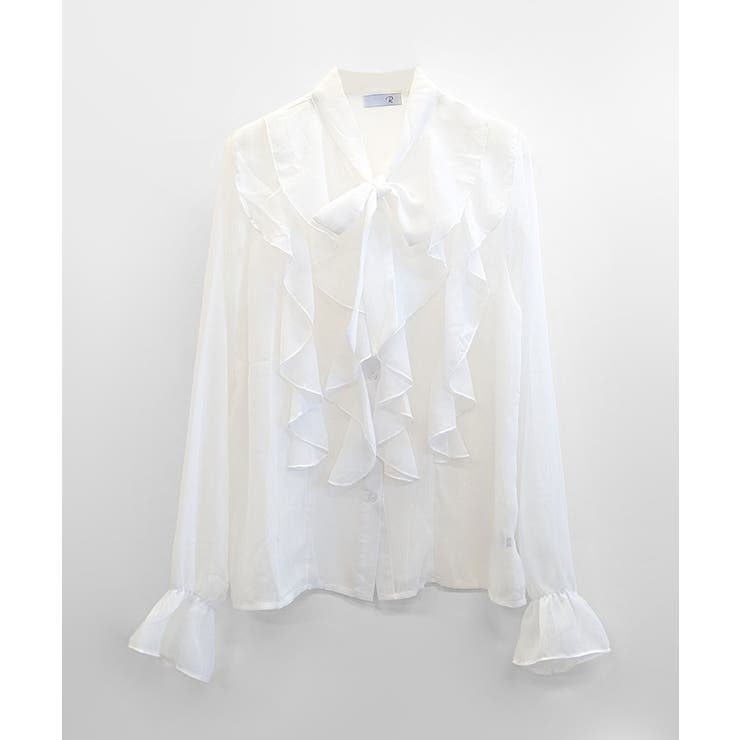 フリルシアーリボンブラウス ボウタイ ラッフルフリル | Riff | 詳細画像20 