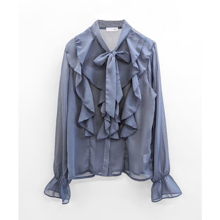 フリルシアーリボンブラウス ボウタイ ラッフルフリル | Riff | 詳細画像21 