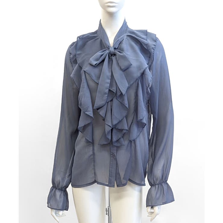 フリルシアーリボンブラウス ボウタイ ラッフルフリル | Riff | 詳細画像22 