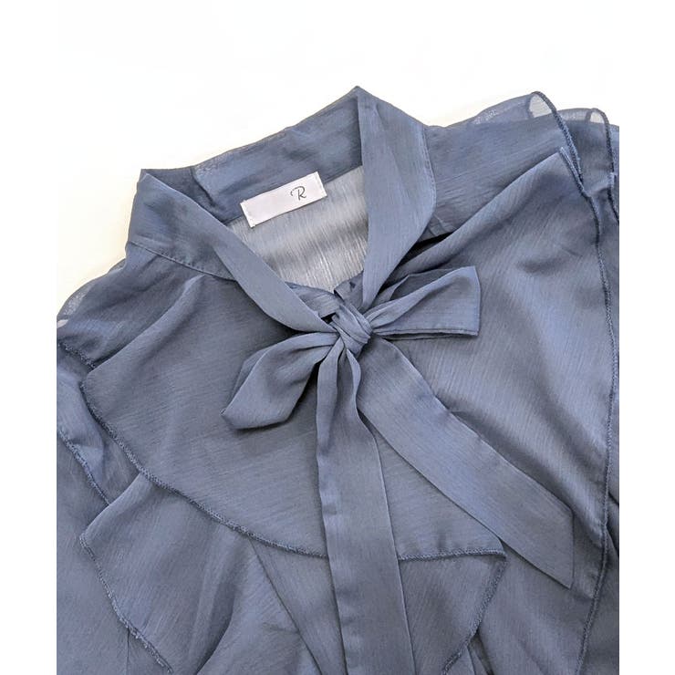 フリルシアーリボンブラウス ボウタイ ラッフルフリル | Riff | 詳細画像25 