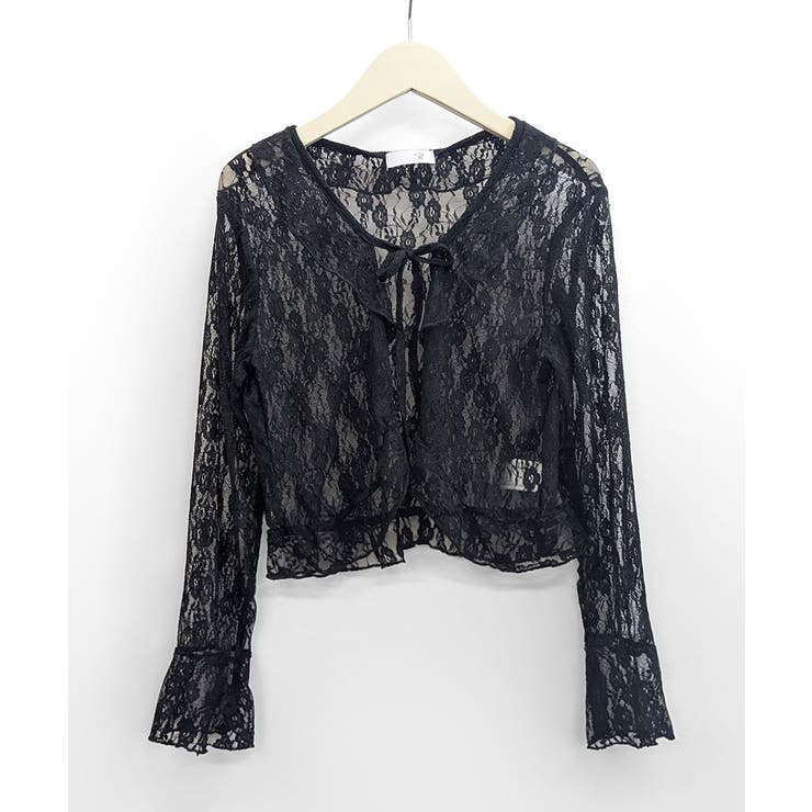 フリルレースカーディガン ショート丈 リボン | Riff | 詳細画像35 