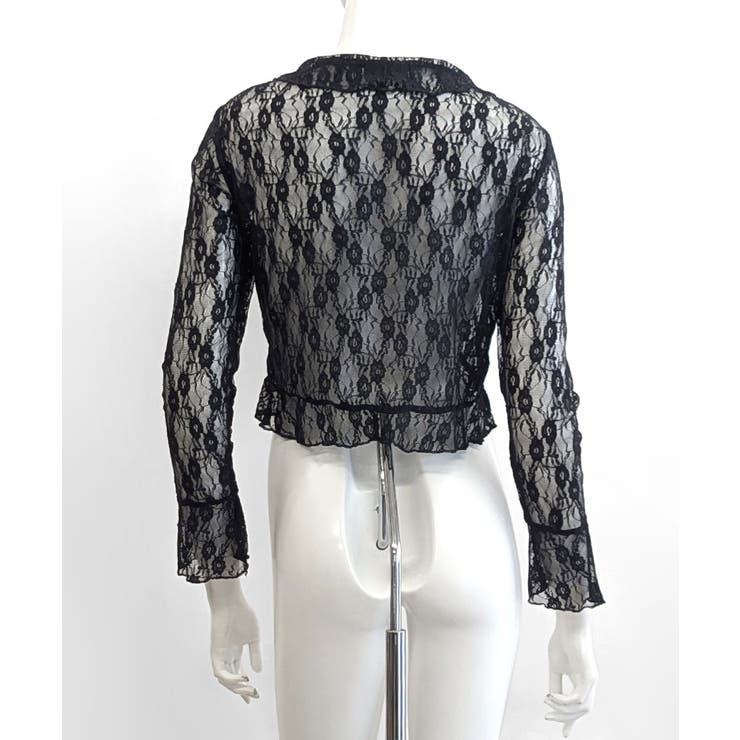 フリルレースカーディガン ショート丈 リボン | Riff | 詳細画像38 