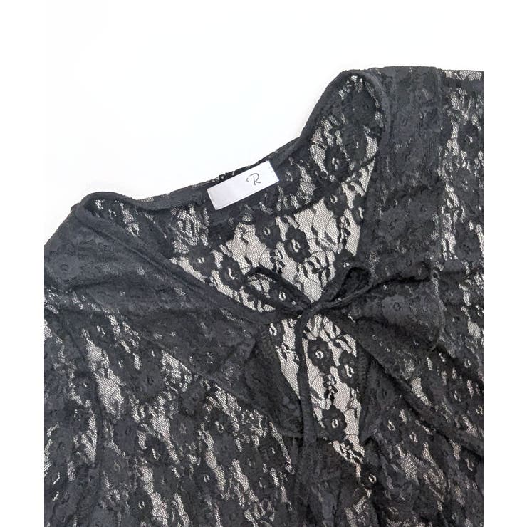 フリルレースカーディガン ショート丈 リボン | Riff | 詳細画像39 