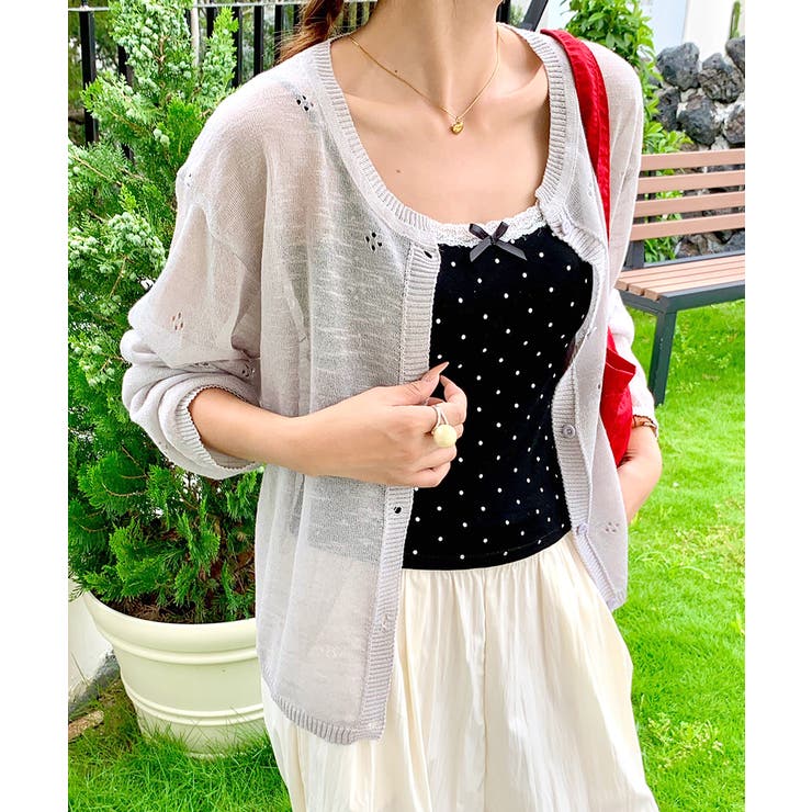 シアーニットカーディガン ニットカーデ サマーニット | Riff | 詳細画像10 