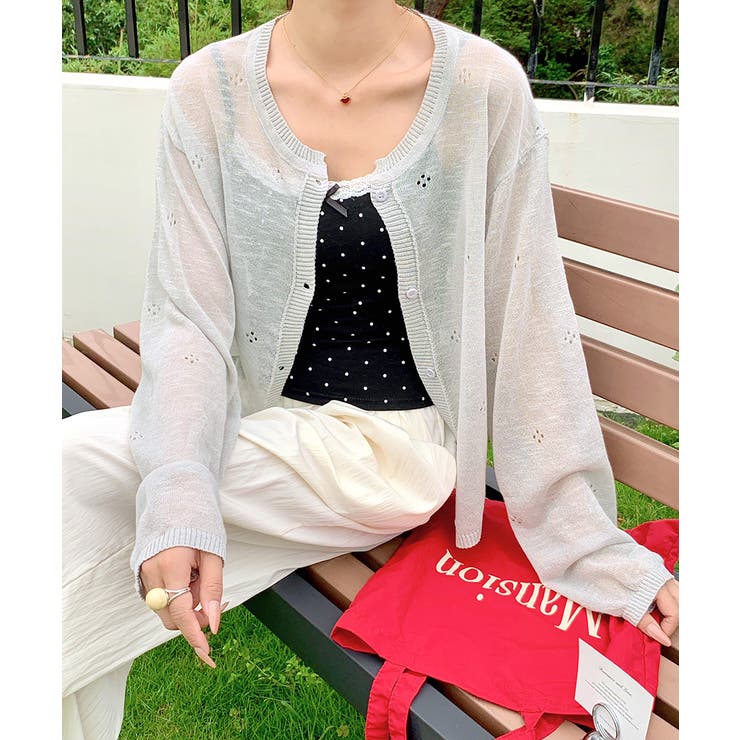 シアーニットカーディガン ニットカーデ サマーニット | Riff | 詳細画像11 