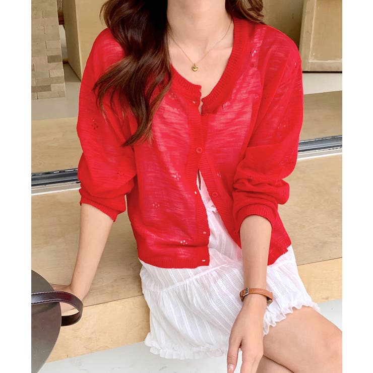 シアーニットカーディガン ニットカーデ サマーニット | Riff | 詳細画像13 