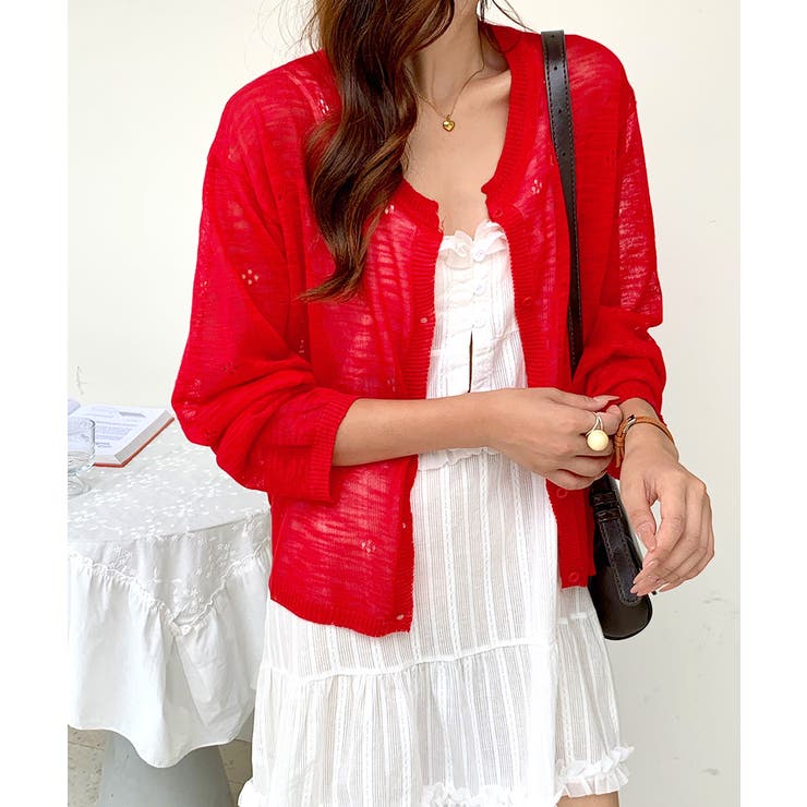 シアーニットカーディガン ニットカーデ サマーニット | Riff | 詳細画像21 