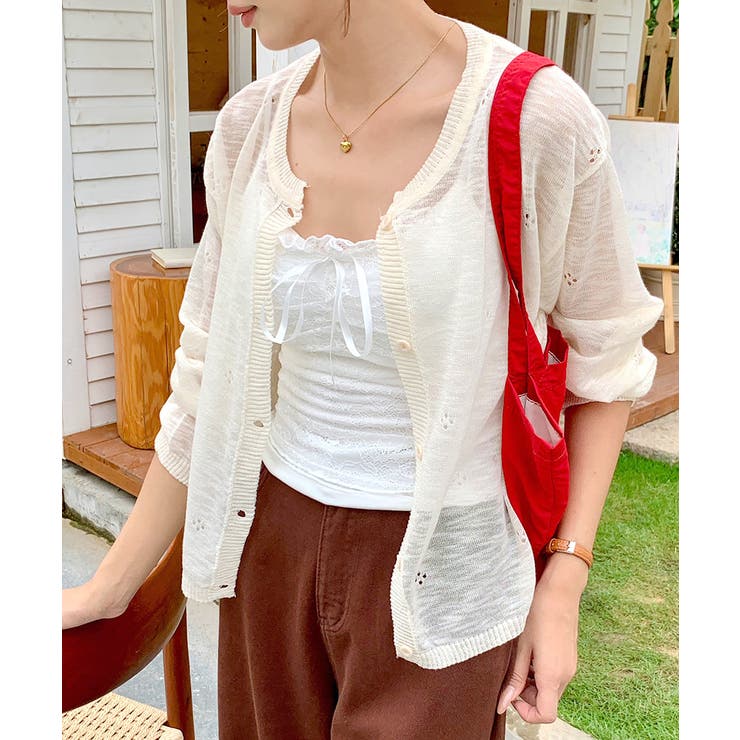 シアーニットカーディガン ニットカーデ サマーニット | Riff | 詳細画像24 