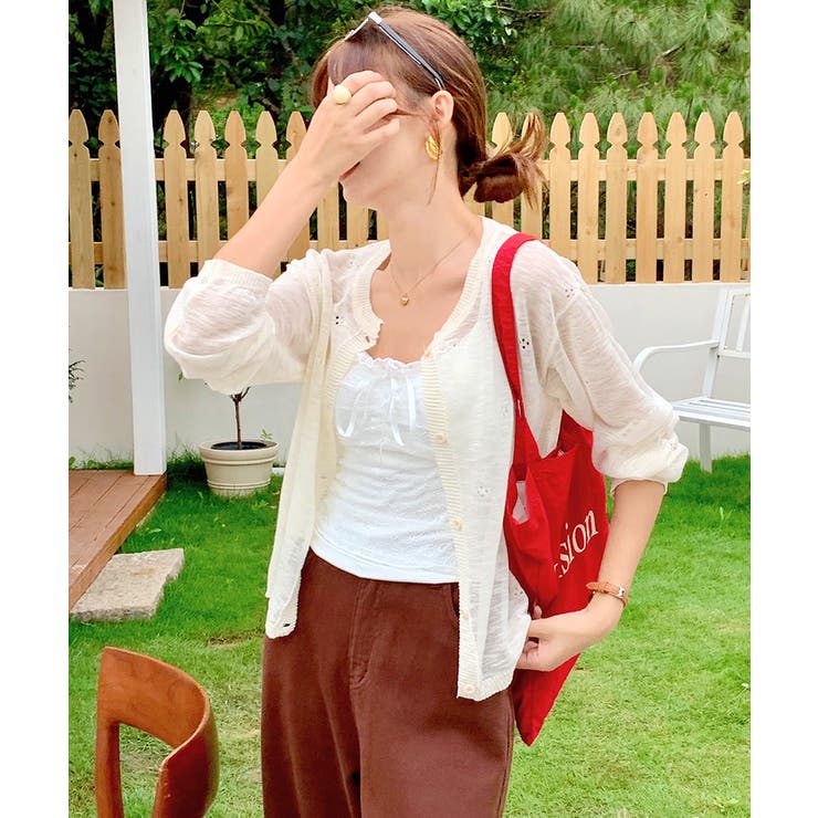 シアーニットカーディガン ニットカーデ サマーニット | Riff | 詳細画像25 