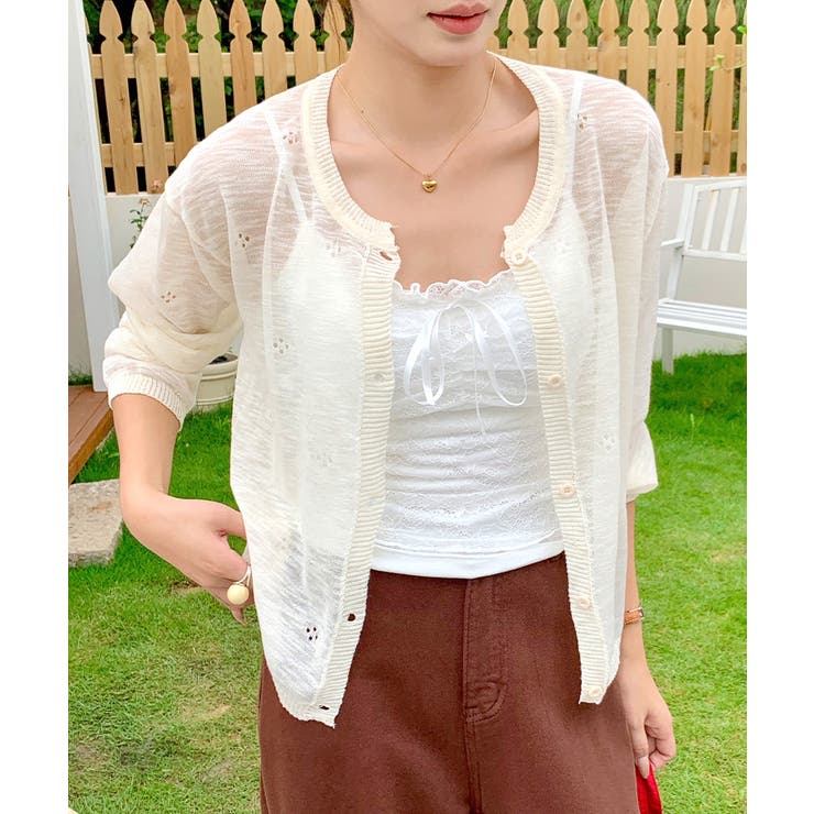 シアーニットカーディガン ニットカーデ サマーニット | Riff | 詳細画像27 