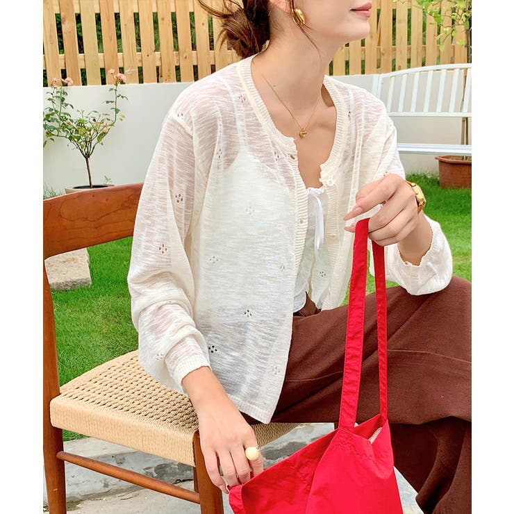 シアーニットカーディガン ニットカーデ サマーニット | Riff | 詳細画像28 