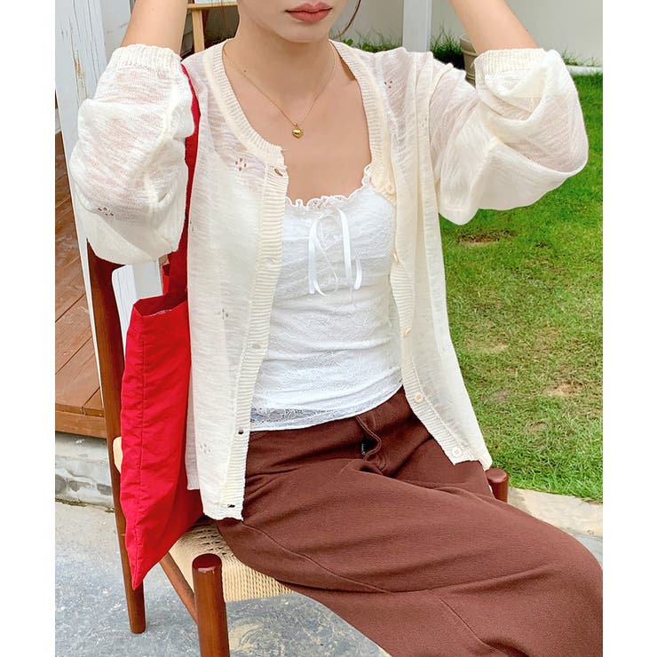 シアーニットカーディガン ニットカーデ サマーニット | Riff | 詳細画像29 