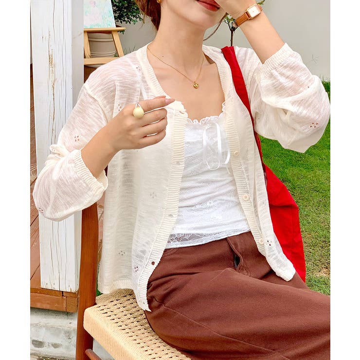 シアーニットカーディガン ニットカーデ サマーニット | Riff | 詳細画像30 