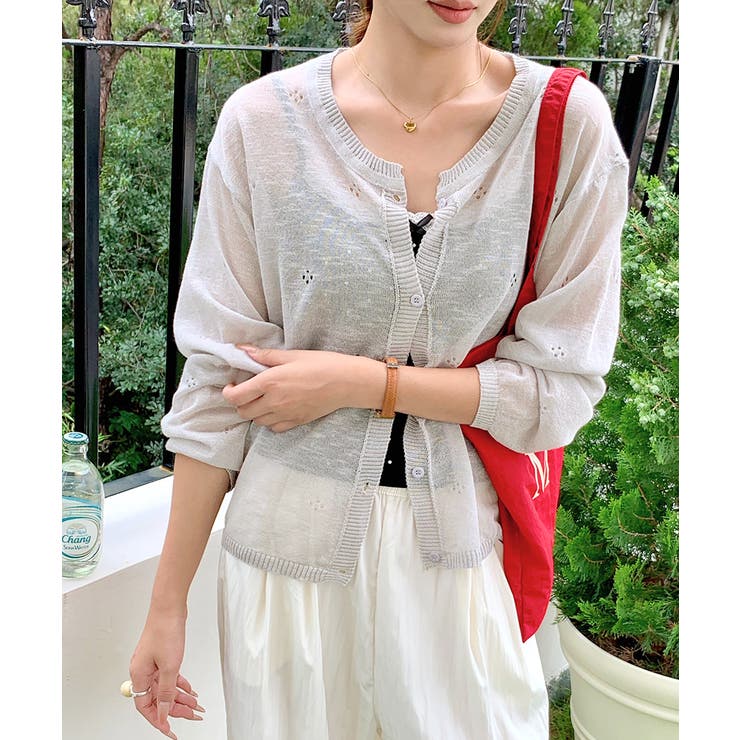 シアーニットカーディガン ニットカーデ サマーニット | Riff | 詳細画像5 