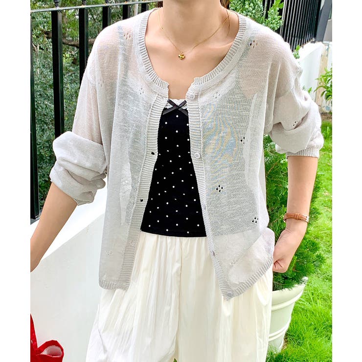 シアーニットカーディガン ニットカーデ サマーニット | Riff | 詳細画像7 