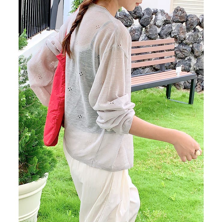 シアーニットカーディガン ニットカーデ サマーニット | Riff | 詳細画像8 