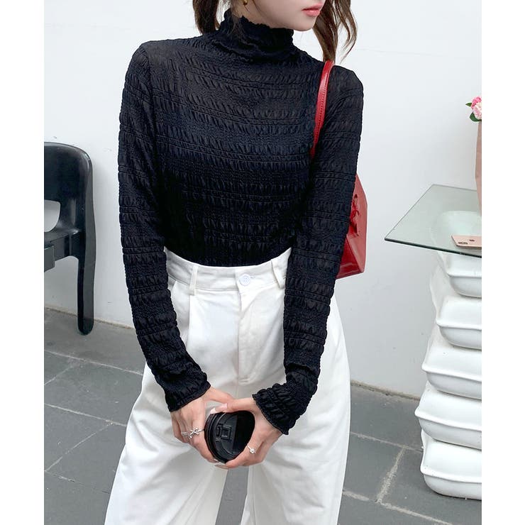 メロウハイネックシアートップス フリル レース | Riff | 詳細画像19 