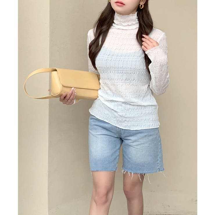 メロウハイネックシアートップス フリル レース | Riff | 詳細画像5 