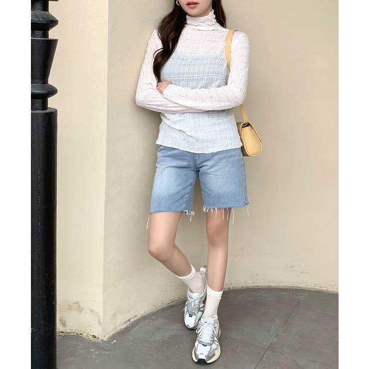 メロウハイネックシアートップス フリル レース | Riff | 詳細画像7 