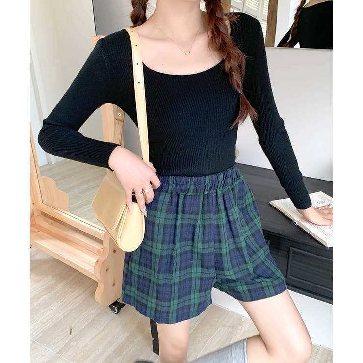 スクエアネックリブトップス リブニット 薄手ニット | Riff | 詳細画像24 