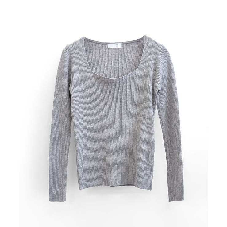 スクエアネックリブトップス リブニット 薄手ニット | Riff | 詳細画像34 