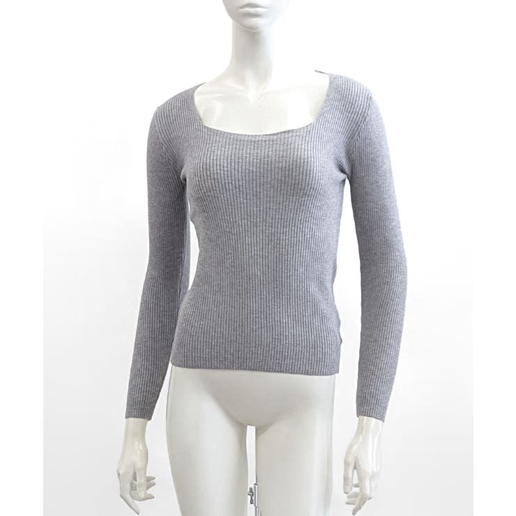 スクエアネックリブトップス リブニット 薄手ニット | Riff | 詳細画像38 