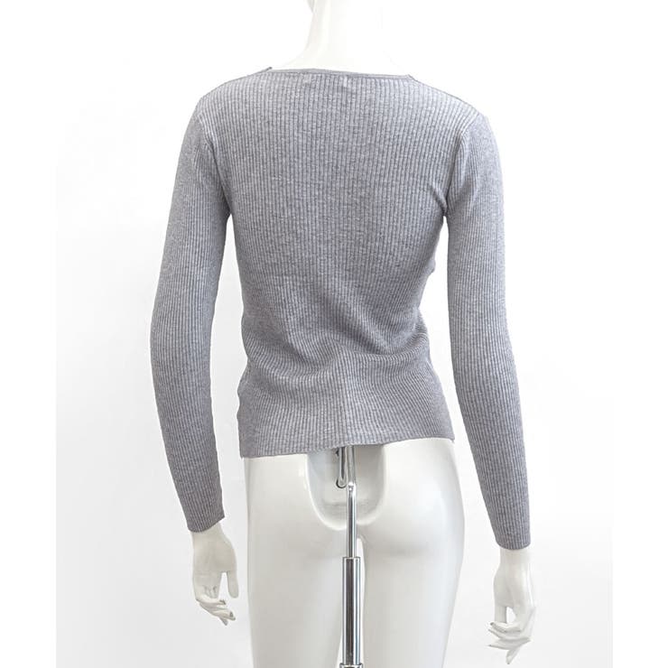 スクエアネックリブトップス リブニット 薄手ニット | Riff | 詳細画像40 