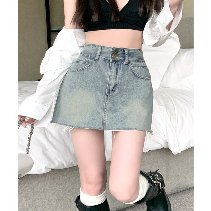 デニムミニスカート ショート丈スカート 切りっぱなし | Riff | 詳細画像11 