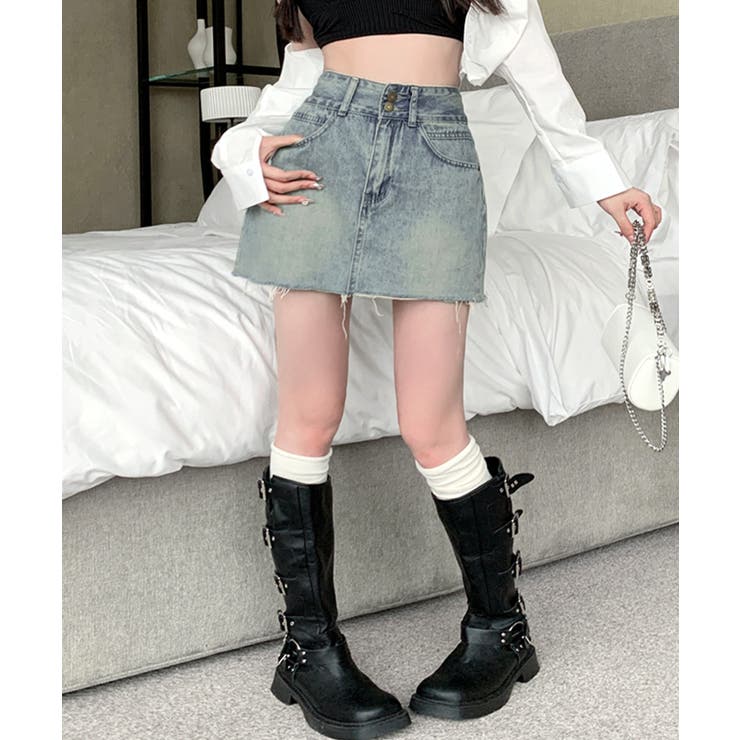 デニムミニスカート ショート丈スカート 切りっぱなし | Riff | 詳細画像12 