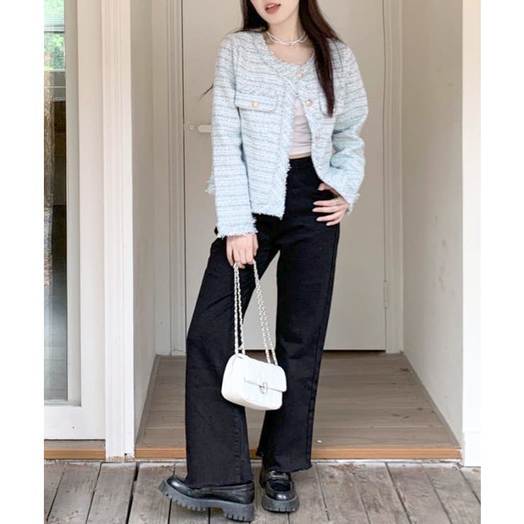 ツイードジャケット ノーカラージャケット フリンジ | Riff | 詳細画像18 