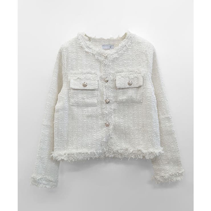 ツイードジャケット ノーカラージャケット フリンジ | Riff | 詳細画像38 