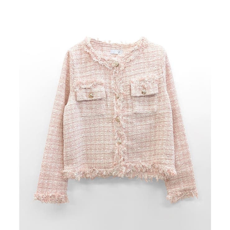 ツイードジャケット ノーカラージャケット フリンジ | Riff | 詳細画像40 