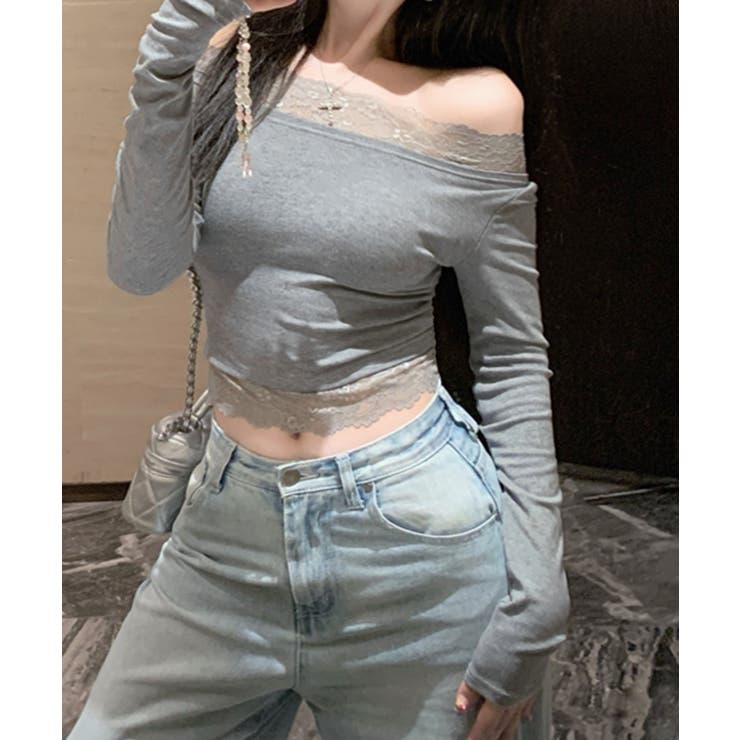 レース切り替えオフショル ワンショル ストレッチ | Riff | 詳細画像14 