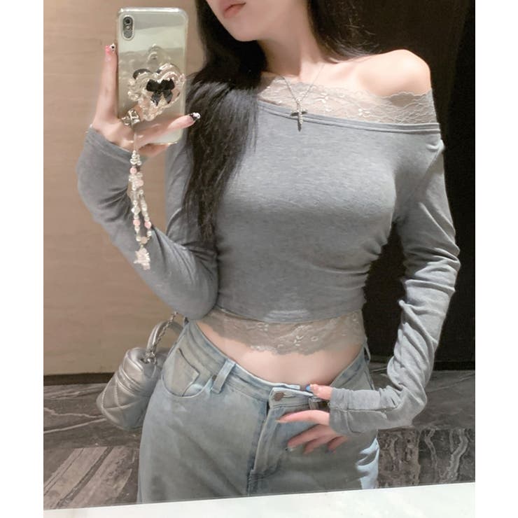 レース切り替えオフショル ワンショル ストレッチ | Riff | 詳細画像15 