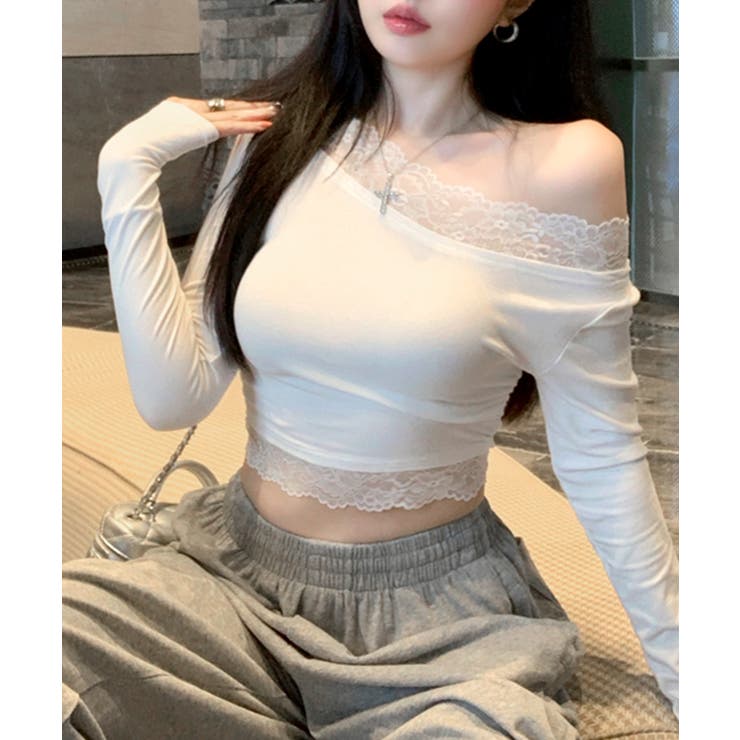 レース切り替えオフショル ワンショル ストレッチ | Riff | 詳細画像19 