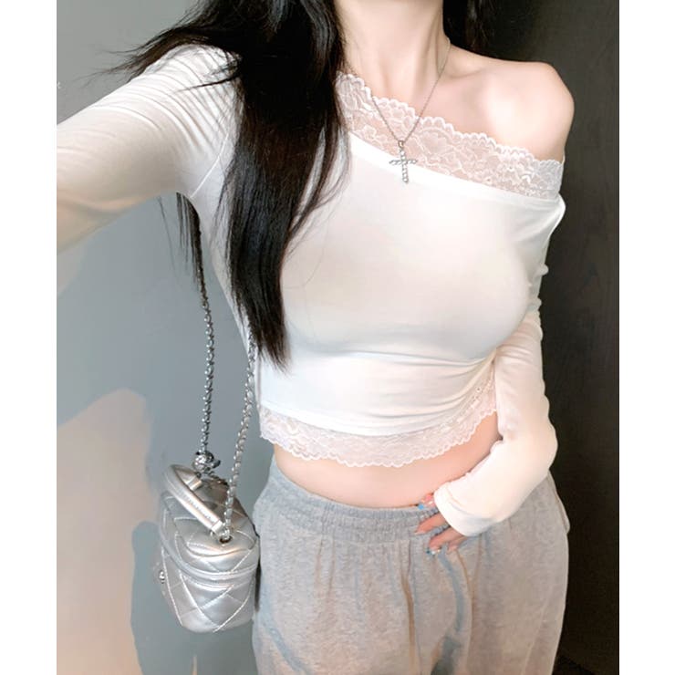 レース切り替えオフショル ワンショル ストレッチ | Riff | 詳細画像20 