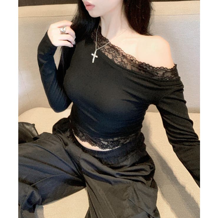 レース切り替えオフショル ワンショル ストレッチ | Riff | 詳細画像6 