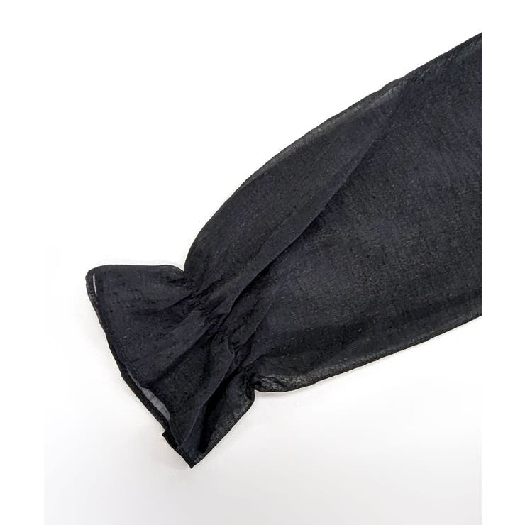 パールネックオープンショルダーシフォンブラウス フリル 肩開き | Riff | 詳細画像19 