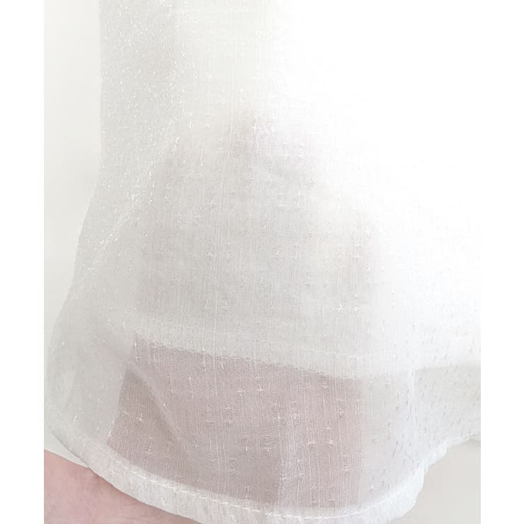 パールネックオープンショルダーシフォンブラウス フリル 肩開き | Riff | 詳細画像22 